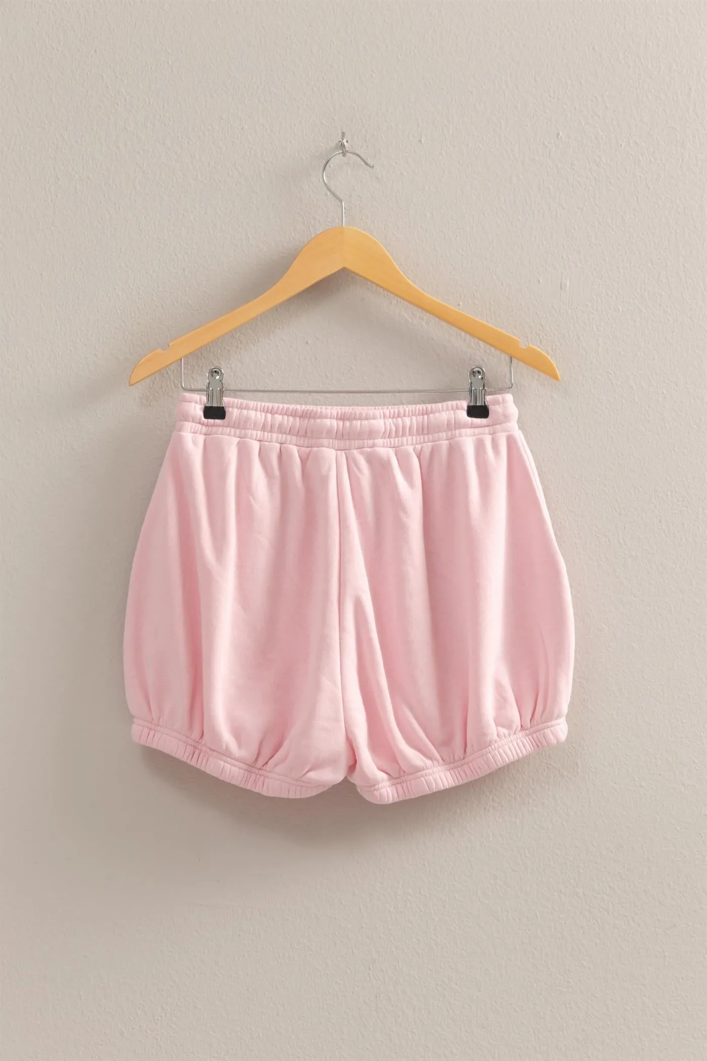 DZ25A702-Drawstring Waist Bubbled Hem Shorts
