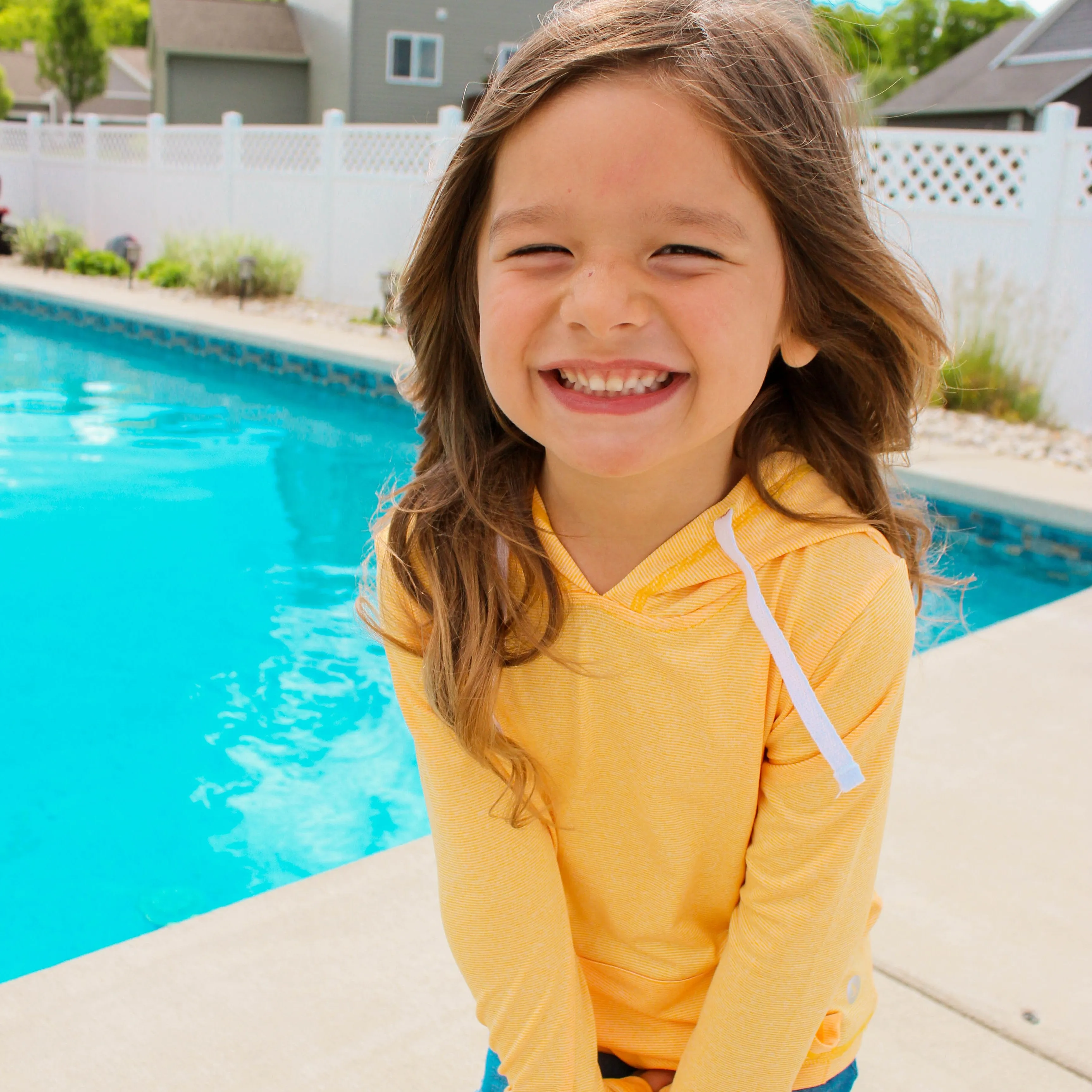 Kids Long Sleeve Hoodie - Daffodil Yellow