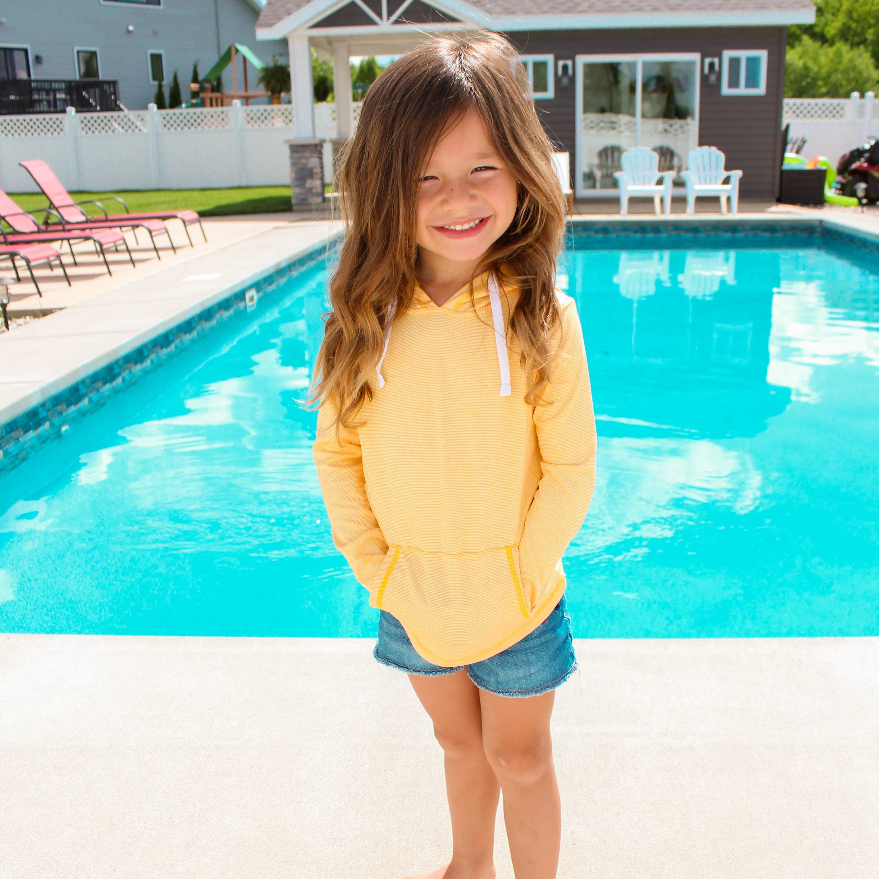 Kids Long Sleeve Hoodie - Daffodil Yellow