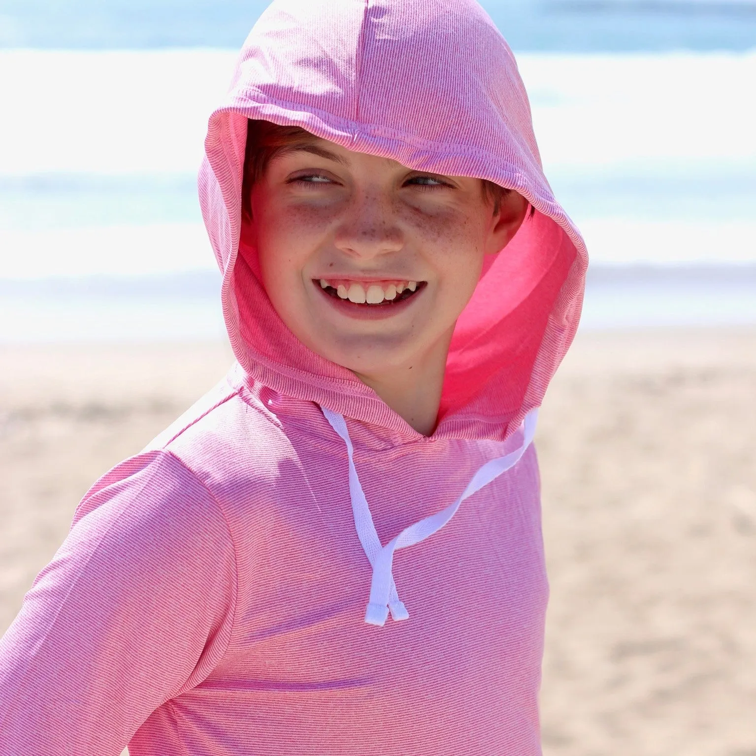 Kids Long Sleeve Hoodie - Rose Pink