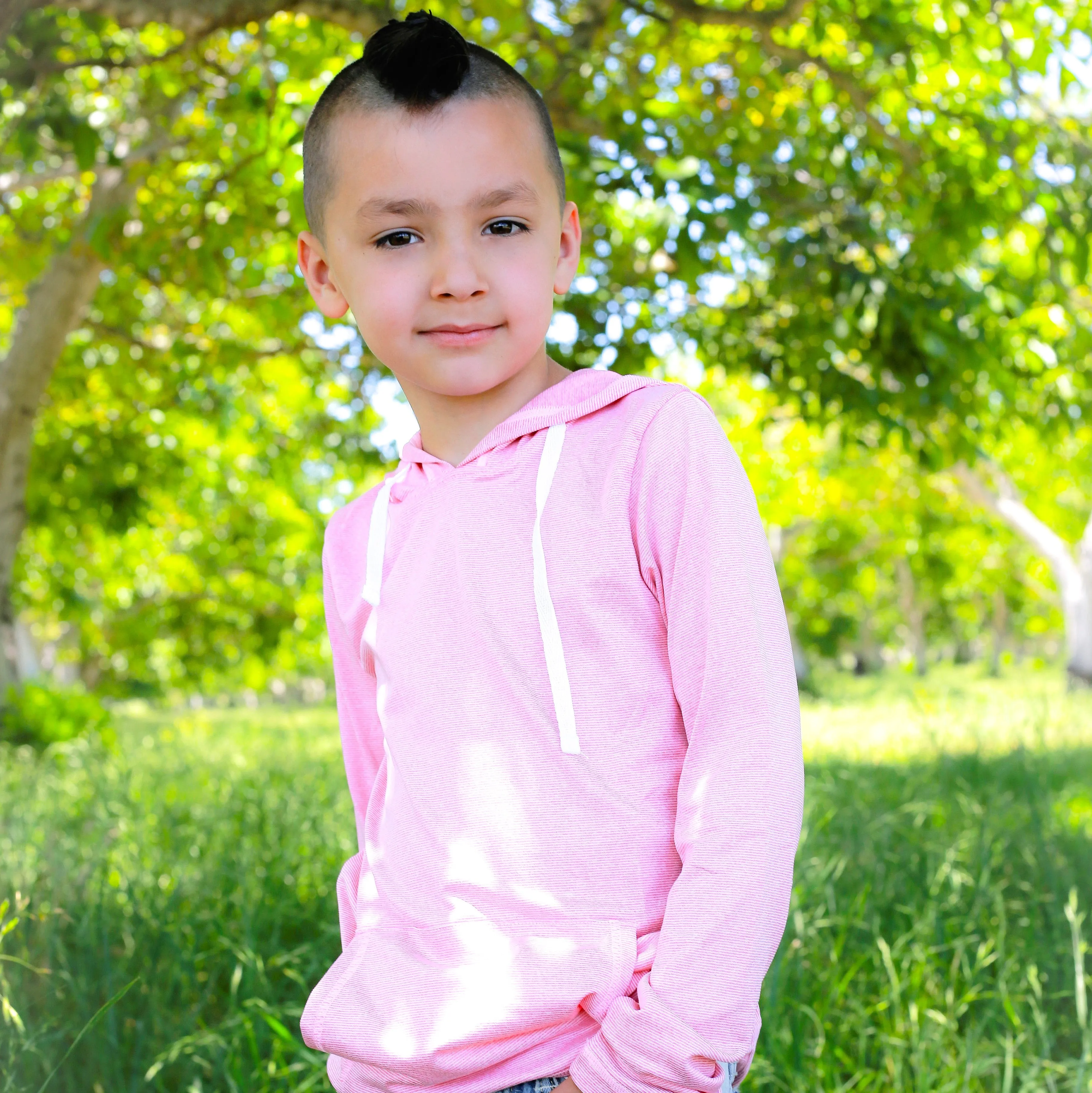 Kids Long Sleeve Hoodie - Rose Pink