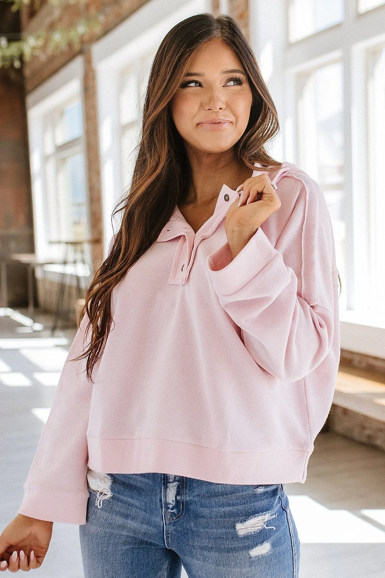 Kinslee Casual Button Front Hoodie | S-2XL | PRE ORDER