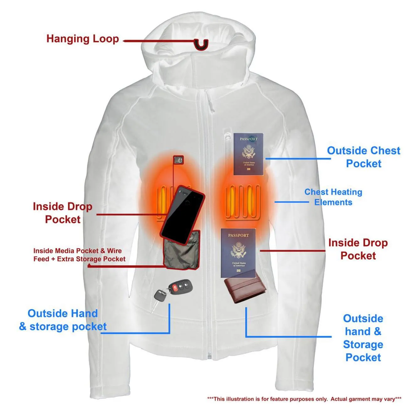 Nexgen Heat MPL2767SET Women's Black 'Heated' Soft Shell Jacket with
