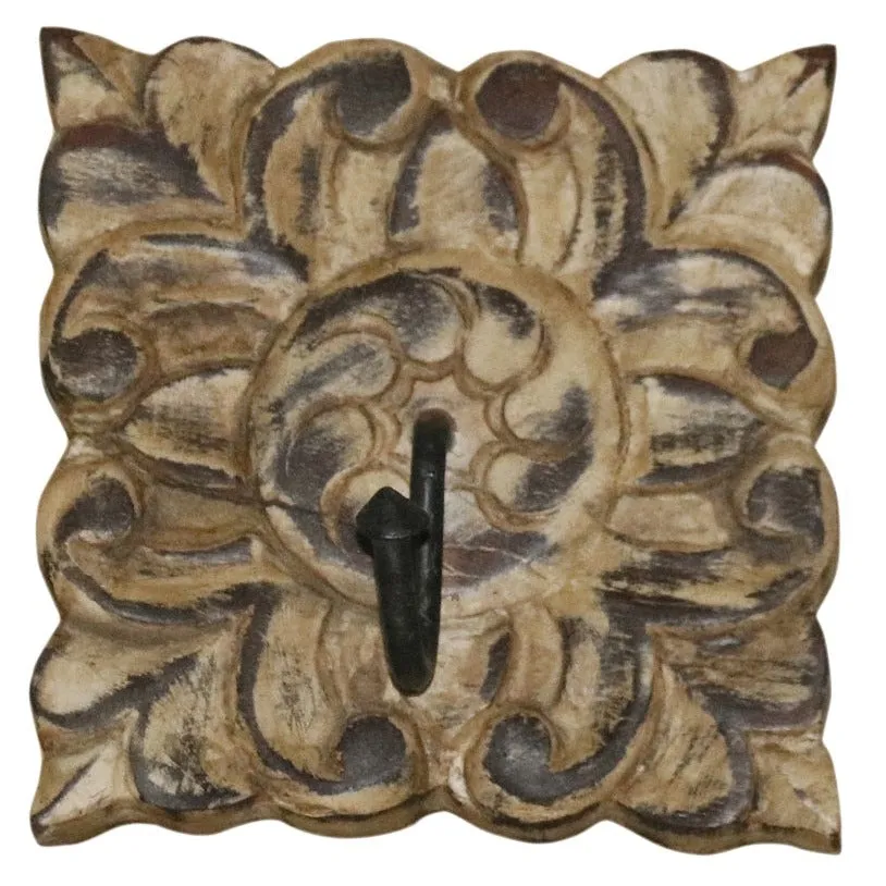 (Set of 3) Handmade Antique Single Square Hook