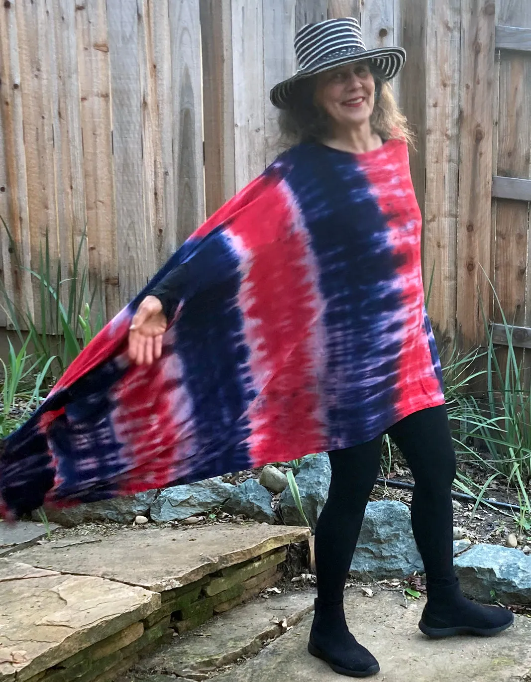 Sunheart Pacific Tie-Dye Lagenlook Tunic Top One-of-a-Kind