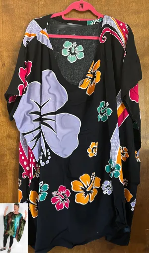 SunHeart Plus Batik Top Boho Resort Wear Hippie Chic Plus Sml-6X