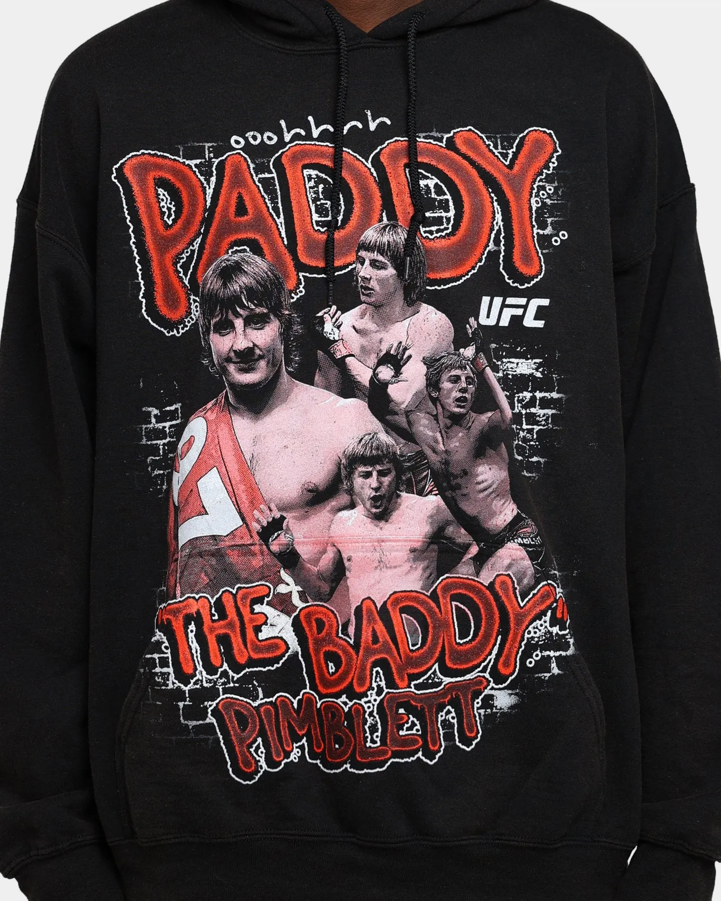UFC By Goat Crew Paddy The Baddy Vintage Hoodie Black Wash