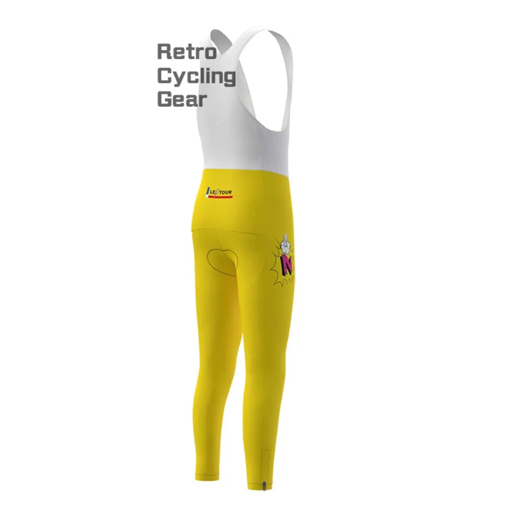 Z Yellow Fleece Retro Cycling Bib Pants